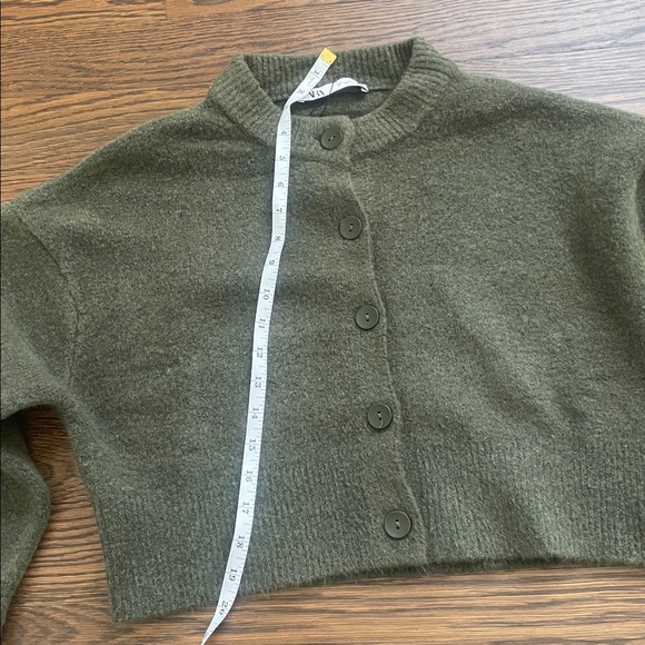 Zara Forest Green Cropped Cardigan - Picture 3 of 6